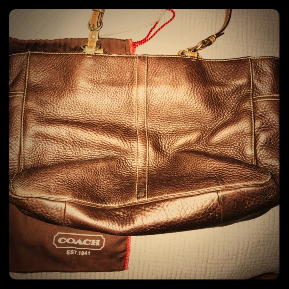 COACH-CHELSEA-MAHOGANY-PEBBLED-LEATHER TOTE